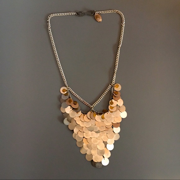 Free People Jewelry - Rare Free People Silver Chainmail Coin Necklace